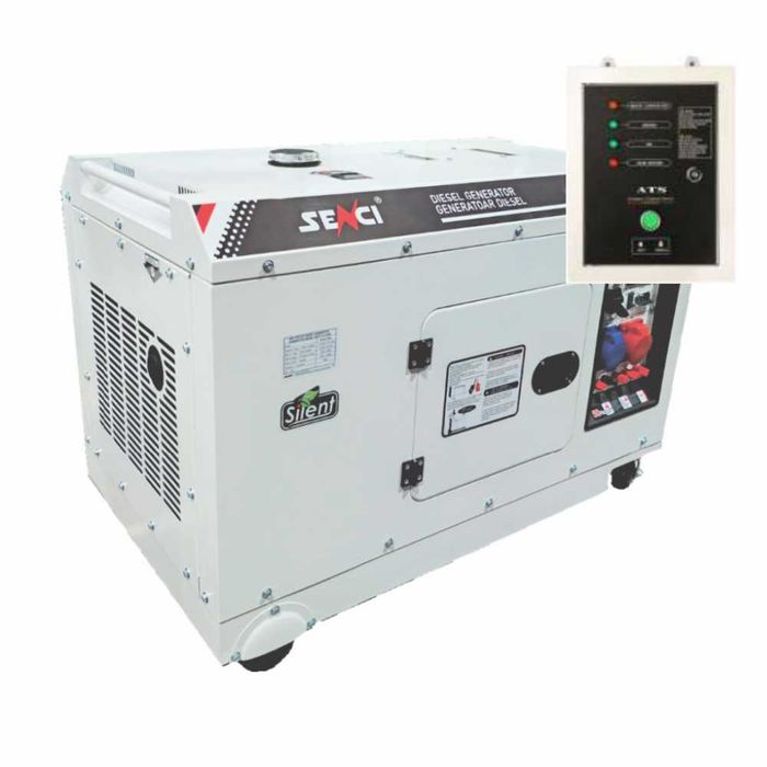 Generator de curent insonorizat Senci SCD15 TEQ putere max 15kVA 230V/400V, Diesel, cu panou ATS inclus