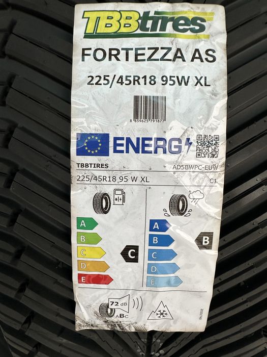 Всесезонен спорт пакет TBB TIRES FORTEZZA AS 225/45R18 245/40R18 БОРД 2254518  2454018
