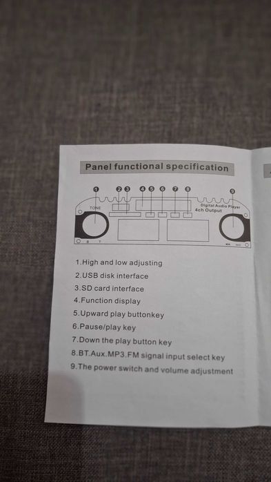 4- канален усилвател BT-998 - Bluetooth/FM/USB/SD