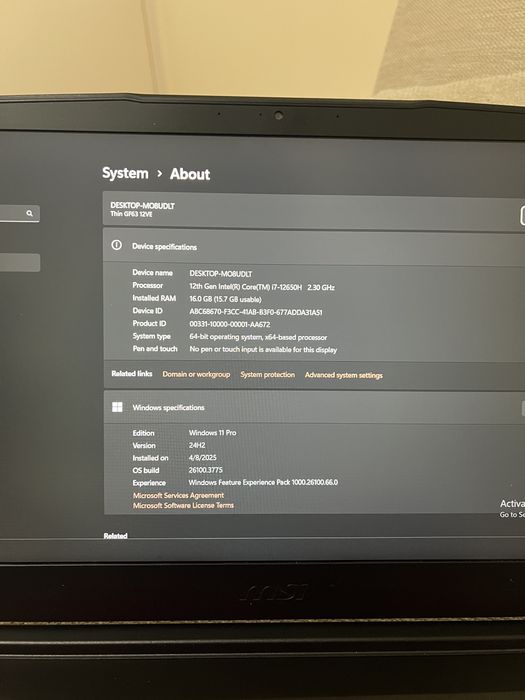 Laptop gaming MSI