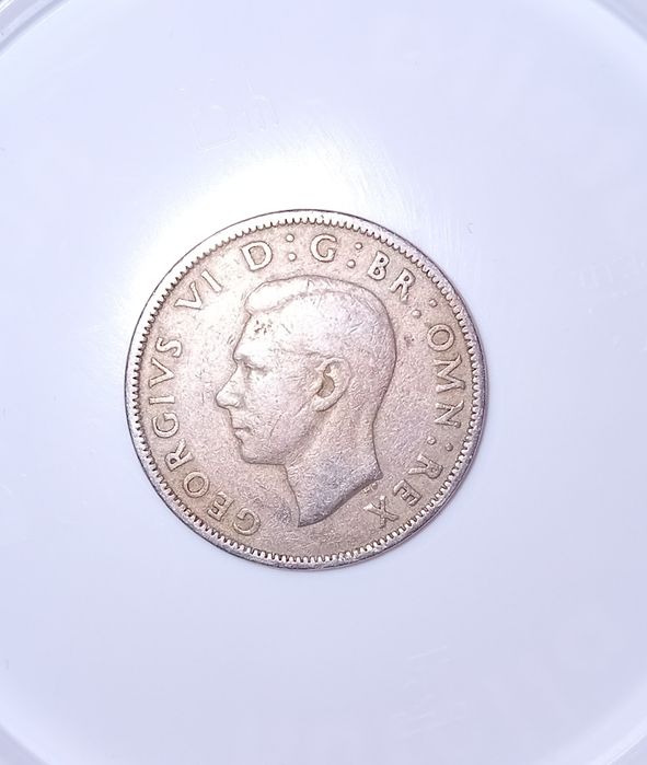 Monedă veche britanică 2 Shillings (Florin) 1948   Regele George VI   piesă de colecție