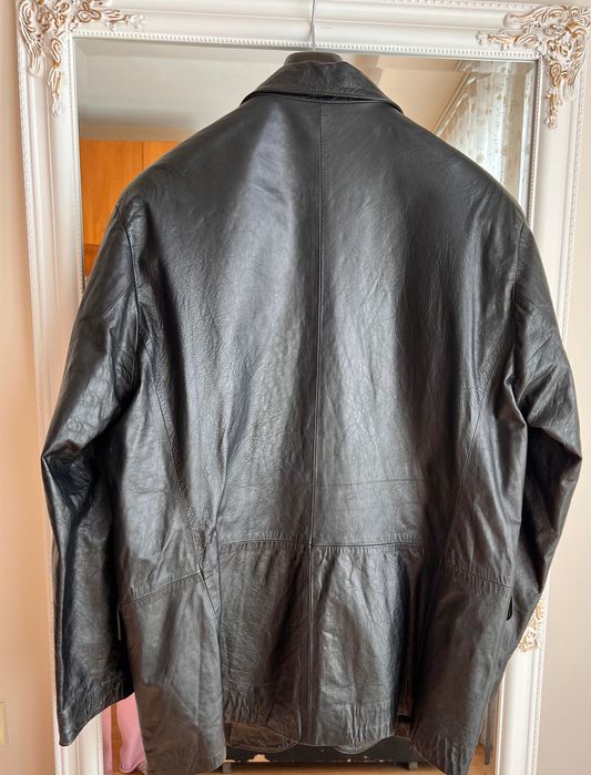 Мъжко кожено яке тип сако, размер XL, ръчна изработка, като ново