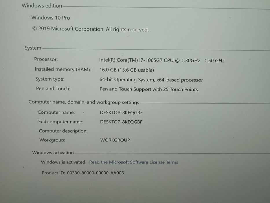 Tableta Microsoft Surface 1900 - i7-1065G7 / 16gb DDR4/ 256Gb SSD/ Display 13,5 inci 3K