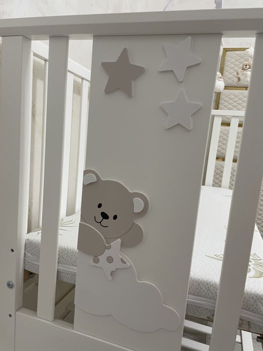Patut lemn bebe  cu accesorii