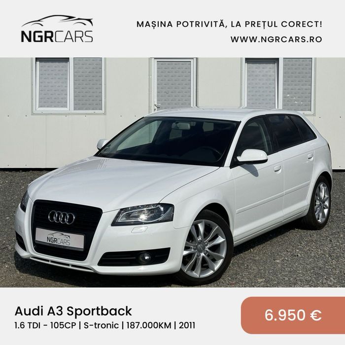 Audi A3 Sportback 1.6 TDI 2011 S-tronic 187.000KM | RATE / TRANSPORT / NUMERE