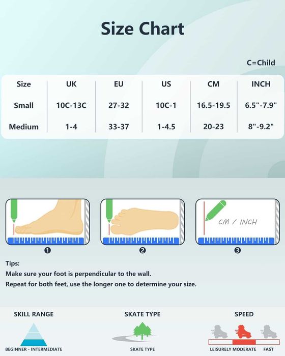 Ролкови кънки,светещи размер М-от№ 33 до № 37| 20-23 см