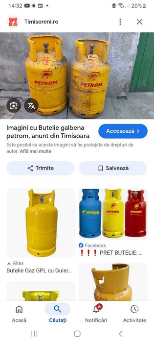 Vind butelie galbena incarcata cu gaz