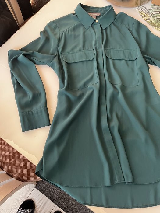 Елегантна дамска риза в тъмно зелен цвят