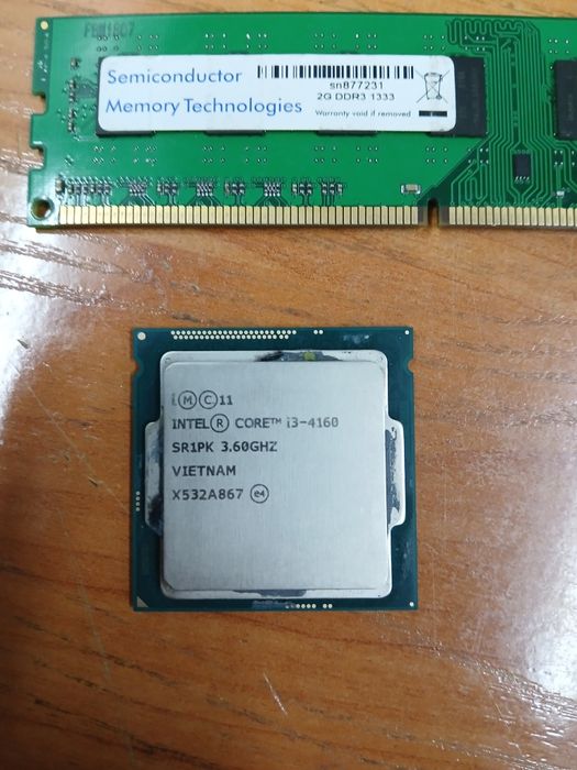 Продам i3 4160, озу ddr3 2gb
