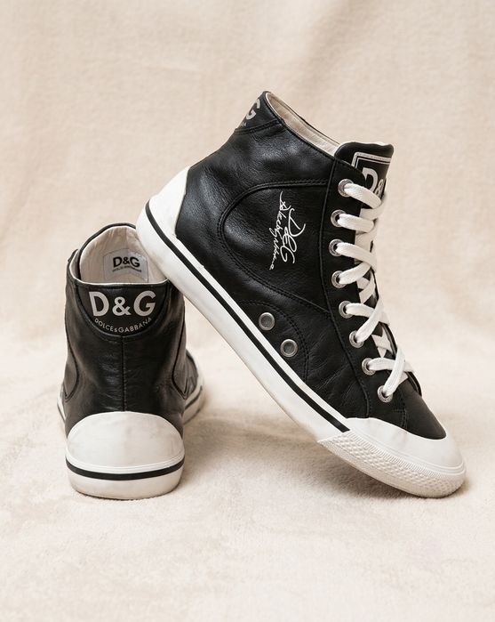 Sneakers Inalti - Barbati - D&G - Dolce & Gabbana Piele Naturală Vitel, Mărimea 40 Originali