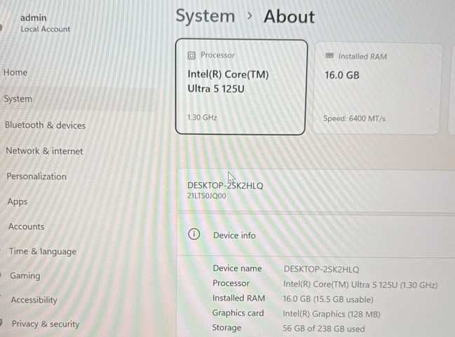 Lenovo ThinkPad T14s 5th Gen. 14"FHD+ ТЪЧ IPS, cpu Ultra 5, Ram 16 Gb, 256Gb SSD NVMe, Гаранция до X. 2026г.