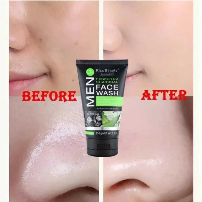 Kiss Beauty MEN Почистващ гел с активен въглен и алое вера