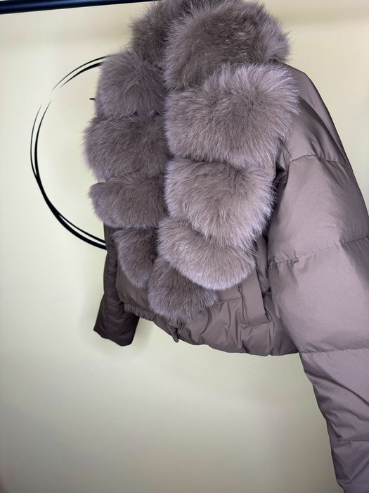 Дамско яке с яка естествен косъм