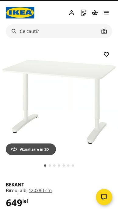 Birou IKEA Bekant alb utilizat 120x80 cm