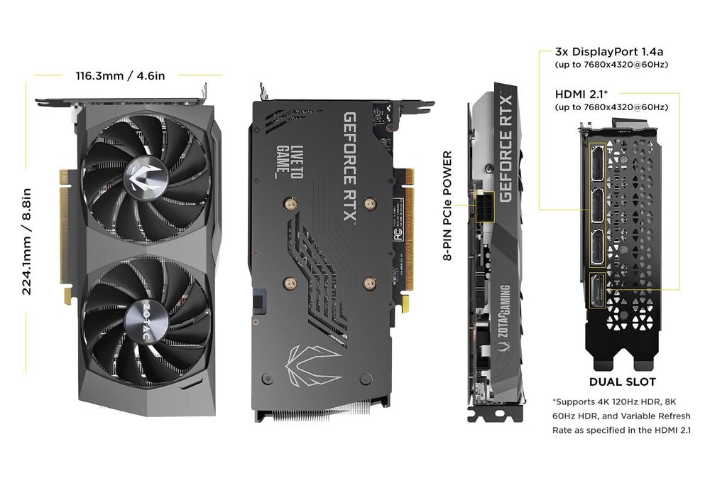 Zotac rtx 3050 8gb dual