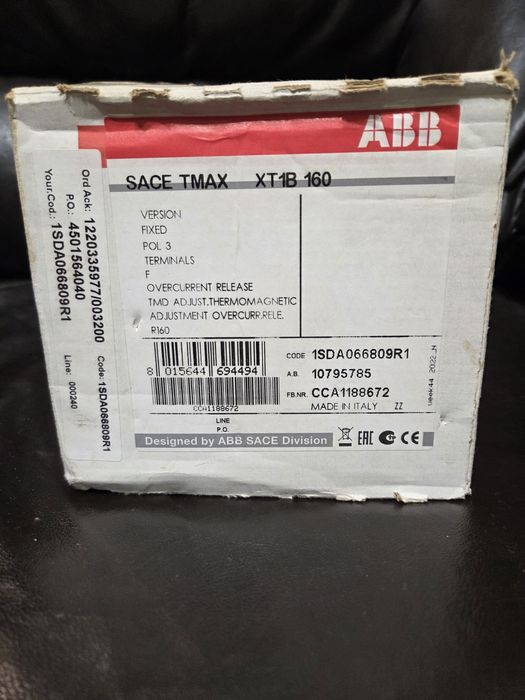 ABB 3p 160a +6бр. Канални клеми + 2бр. Искроуловители