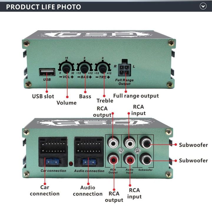 Amplificator audio DSP, 6 Canale pentru navigatiile cu Android