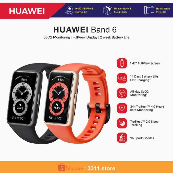 Bratara fitness HUAWEI Band 6 Negru, Roz, Portocaliu - Noua Sigilata