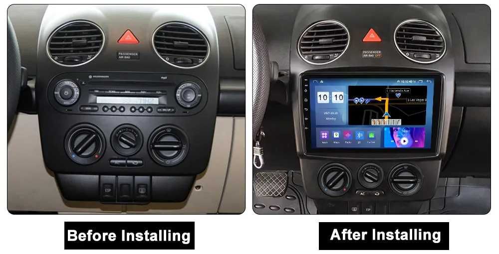 Navigatie Android 14 VW Beetle 1998-2011 Waze YouTube CarPlay + CAMERA