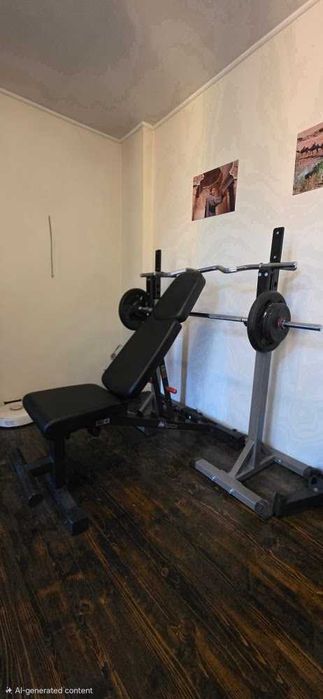 Професионална регулируема лежанка ImPulse + Стойка, Лостове и Тежести