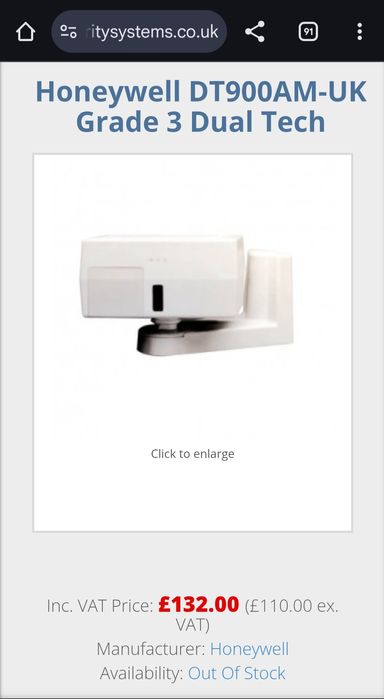 Honeywell - senzor miscare pt sisteme de alarma, camere, lumini, etc.