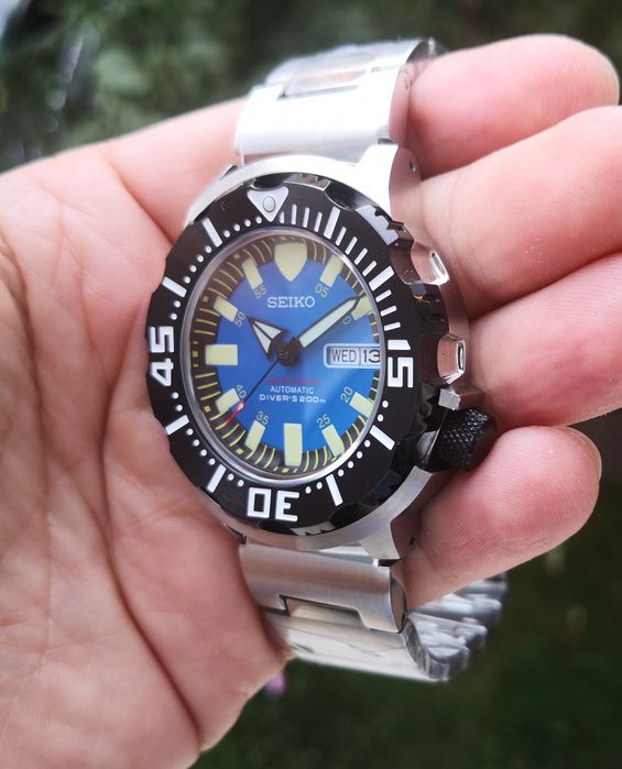 Ceas automatic Seiko Monster Mod Prospex Diver bratara metalica
