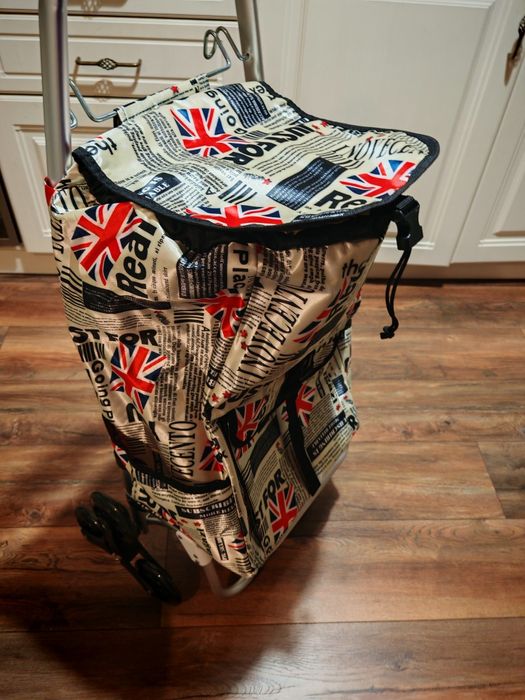 Carucior pentru cumparaturi, roti triple , impermeabil, print deosebit