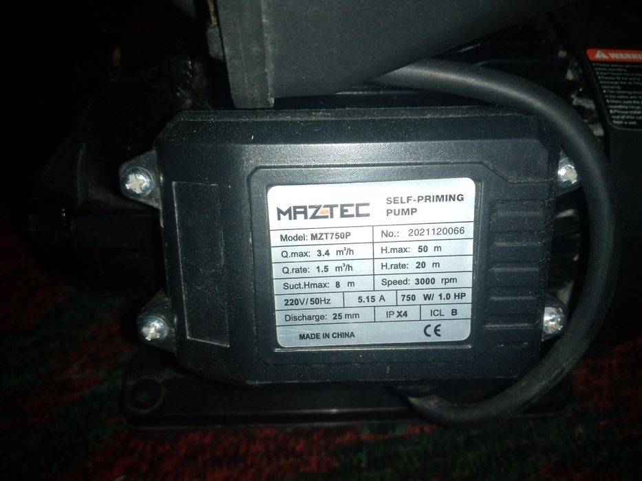 MAZTEC. Siv nasosi yangi (klapansiz) bir marta suv tortilgan holos