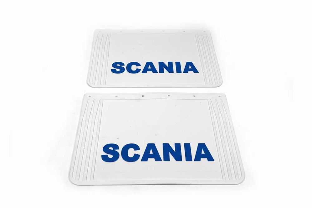 Релефни Бели Гумени Калобрани за Scania / Скания 60x40 см к-т