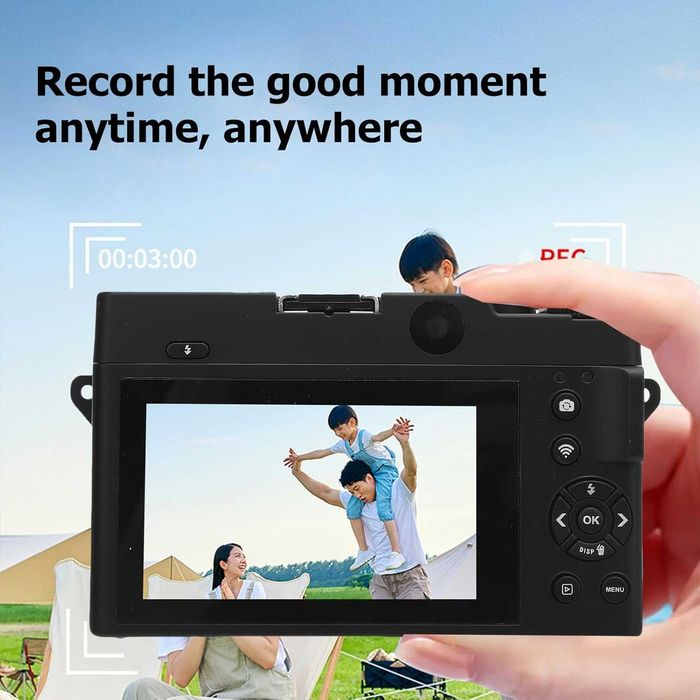 75MP 4K Digital Camera with 18x Optical Zoom, WiFi HD Video Camera for Photography with 3 Inch LCD Screen & Instant Transfer, Дигитален фотоапарат