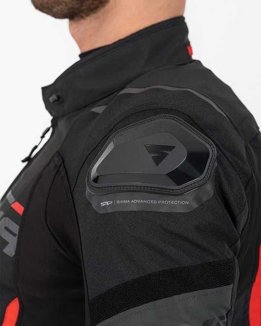 Текстилно мото яке SHIMA SOLID 2.0 RED,протектори,вентилация, подплата