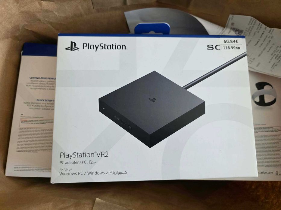 PlayStation VR2 комплект + Sense контролери + PC адаптер – като нов, 2 г. гаранция