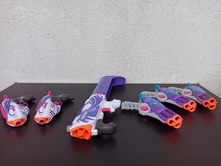 Set lot NERF REBELLE fetițe fete pistol shotgun blaster pistol