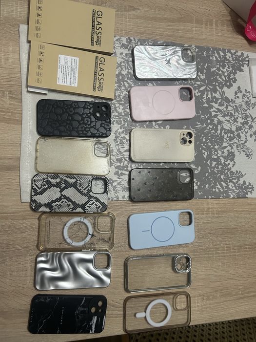 Set 12 huse silicon + 6 folii sticla securizate iphone 14