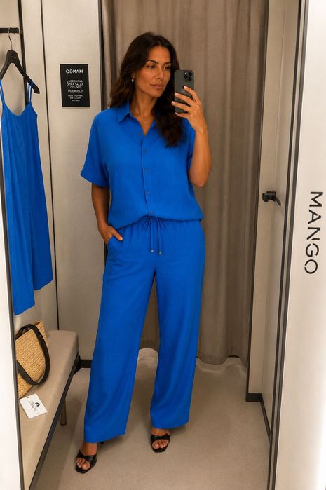 MANGO. 100% лён. 1XL. Женская рубашка