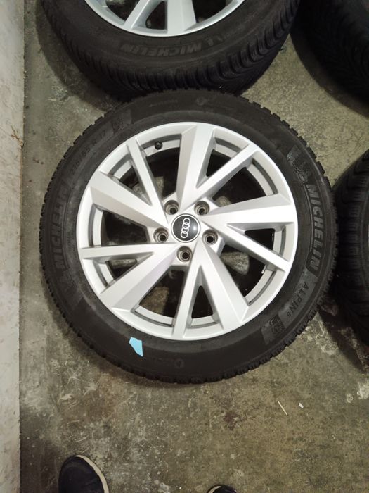 Set jante aliaj prindere 5x112 et 45 cu anvelope 215/55/17 audi Skoda vw seat