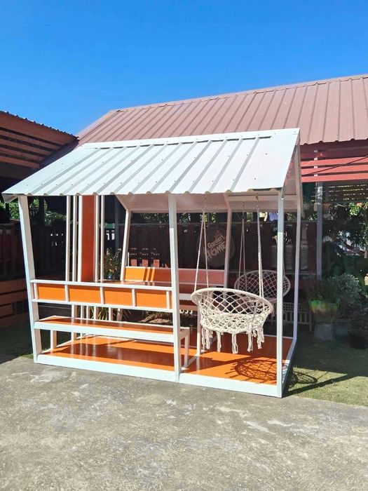 Foisor / Pavilion / Terasa cu bănci masa, structura metalica