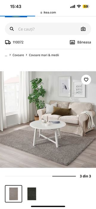 Covor living pufos ikea