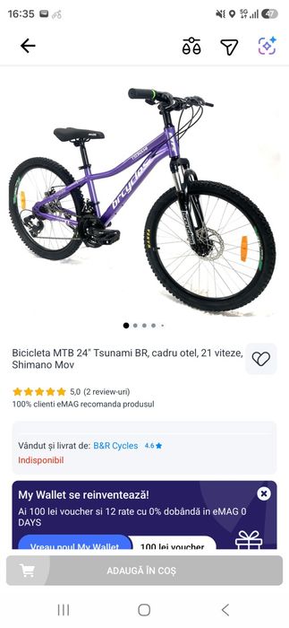 Vand bicicleta mountain bike copii Tsunami 24