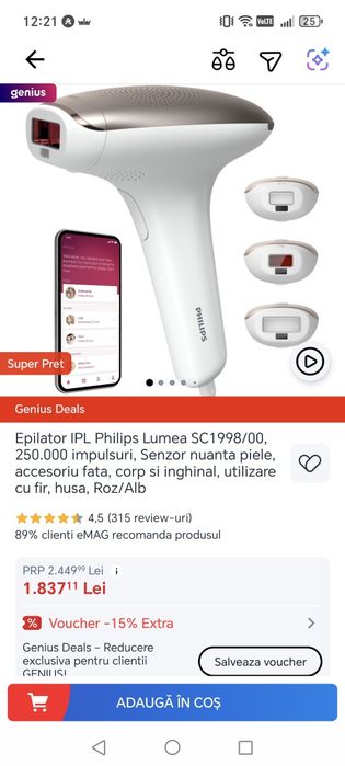 Epilator Philips.