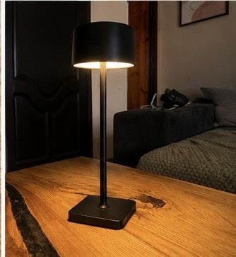 Безжична LED настолна лампа с батерия, USB-C, 3 режима, черна