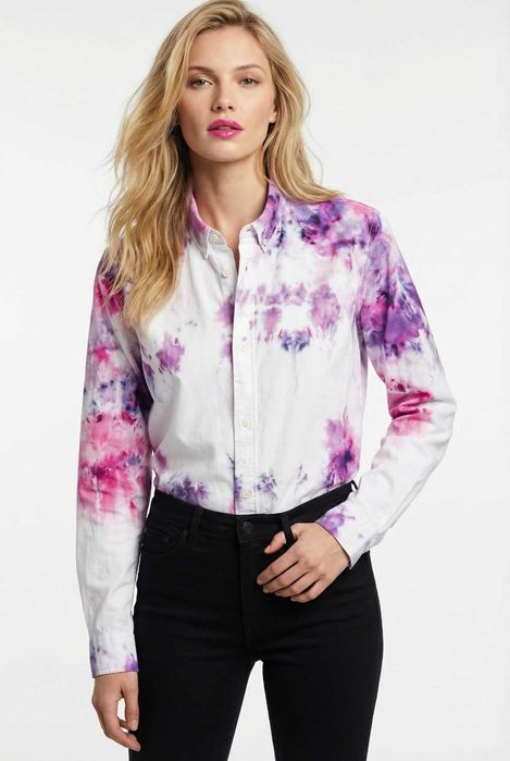 APC Дамска многоцветна Tie Dye луксозна бяло / лилаво / розово размер XL