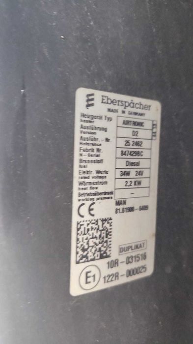 Webasto man 2014,diesel,34W,21V