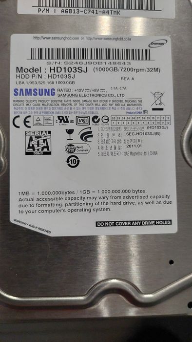 Vând hard disk Samsung 1000Gb