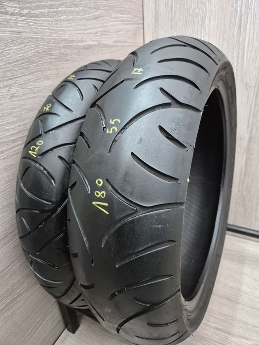 Set anvelope moto 120 70 17 cu 180 55 17 Bridgestone  Bt021