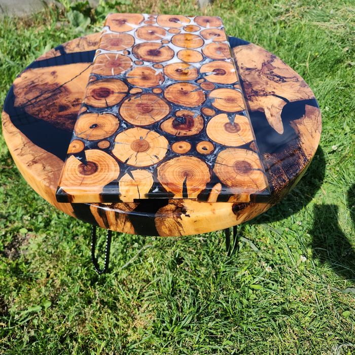Platou rasina epoxidica 55 cm / 28 cm inglobat complet in rasina !