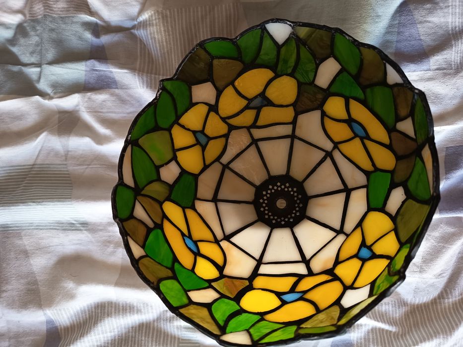 Set 2 lămpi stil Tiffany / Corpuri iluminat vitraliu sticlă