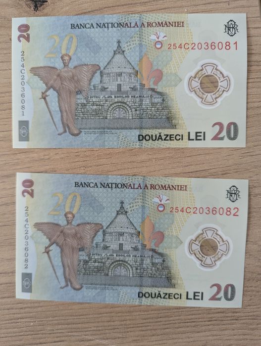 Vând 28 Bancnote 20 RON -40 RON Bucata și Două Cu serie  Consecutiva , aștept ofertă pentru cele cu seria Consecutiva