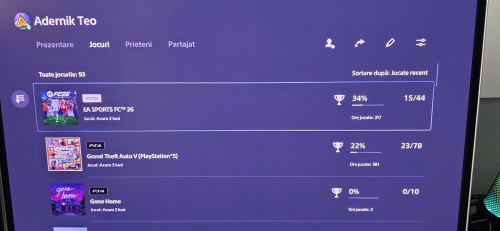 Ps5 digital edition+cont cu jocuri incluse