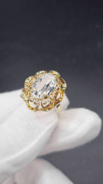 Винтидж пръстен 14K злато с планински кристал – 6.00 г